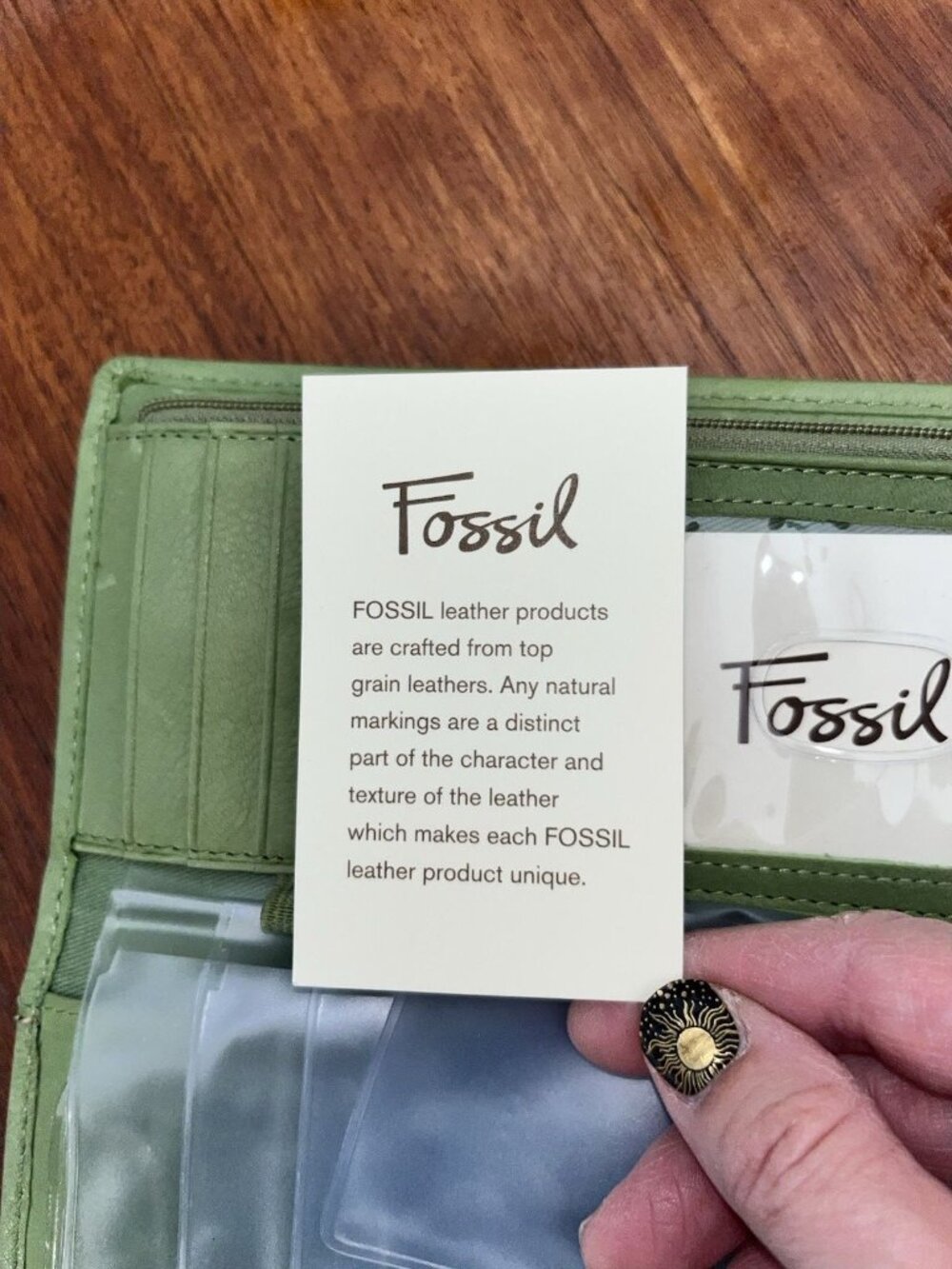 NEW Vintage Fossil Zip Arround Wallet Geometric Print Set - Picture 7 of 9